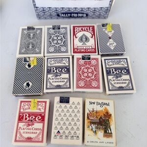 Tally Ho No.9 Playing Cards Collection - Red, Blue, Black